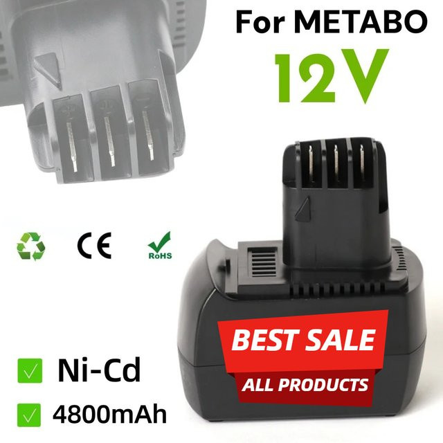 Metabo 12V Akku BZ12SP in Schwarz für Hand-Akku-Bohrgeräte BS12SP BSZ12 SSP12 - Bild 1