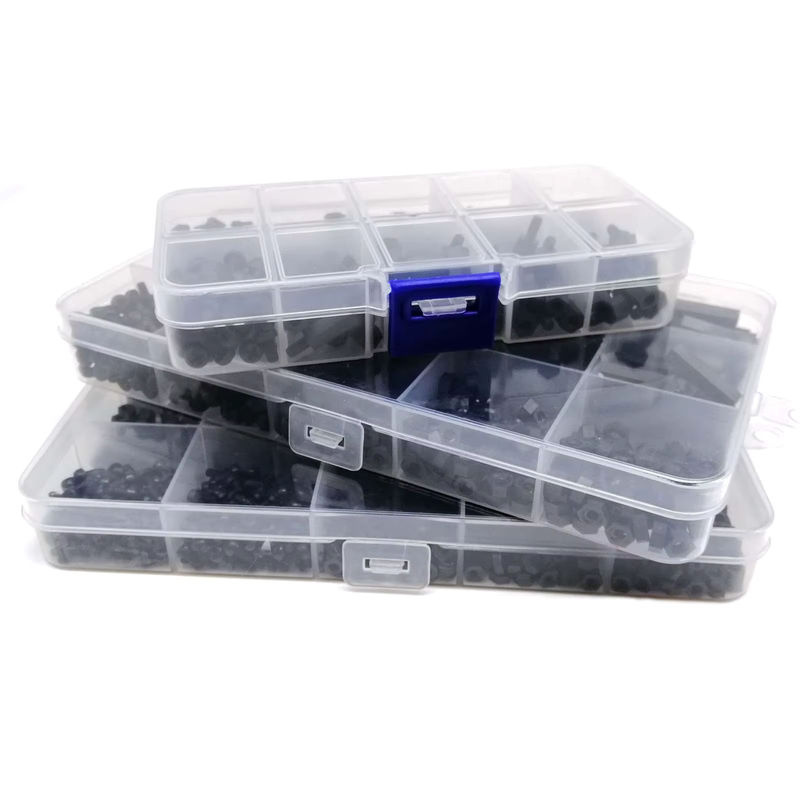 HZYUEGOU Nylon Abstandshalter Set aus schwarzem Kunststoff mit Sechskantsäulen, Schrauben, Muttern und Unterlegscheiben in den Größen M2, M2,5, M3 und M4 - Bild 3
