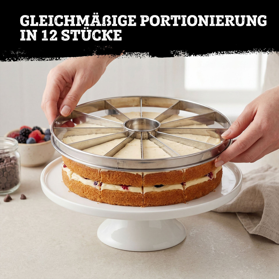 FMprofessional Profi-Tortenteiler aus Edelstahl in Silber, Durchmesser: 32 cm - Bild 2