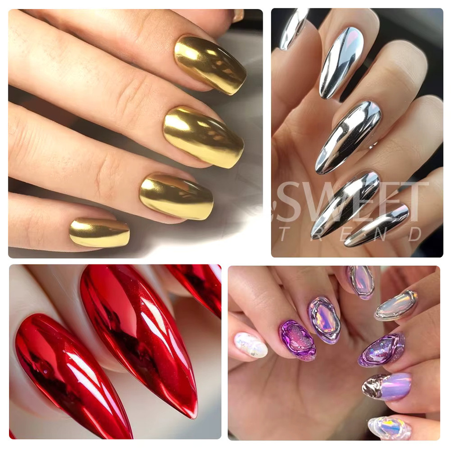 Sweet Trend Chrom Nagelpulver, Metallic, Unisex - Bild 5