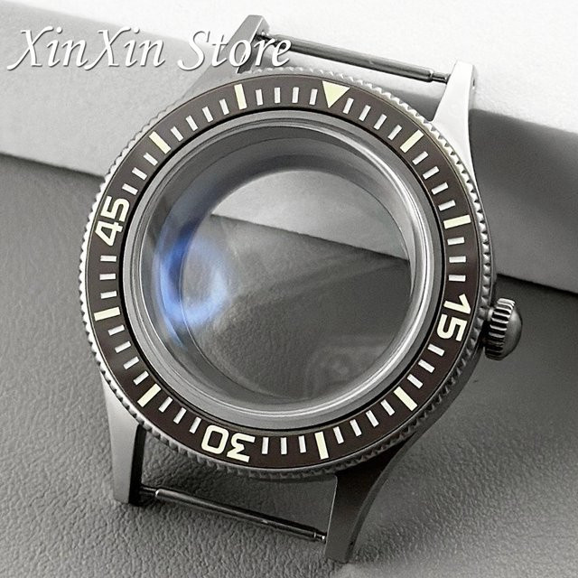 XINGHAN Uhrengehäuse Titan, 40mm, Silber, Vintage, AR Saphirglas - Bild 1