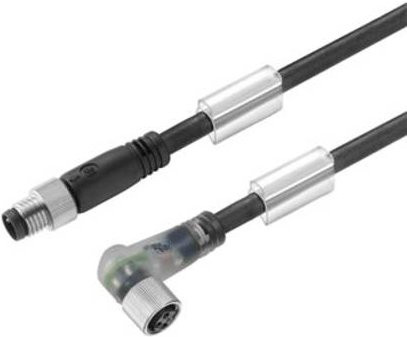 Weidmüller Sensor-Aktor-Steckverbinder M8 konfektioniert, Stecker gerade und Buchse gewinkelt, Schwarz, Länge: 10,00 m - Bild 1