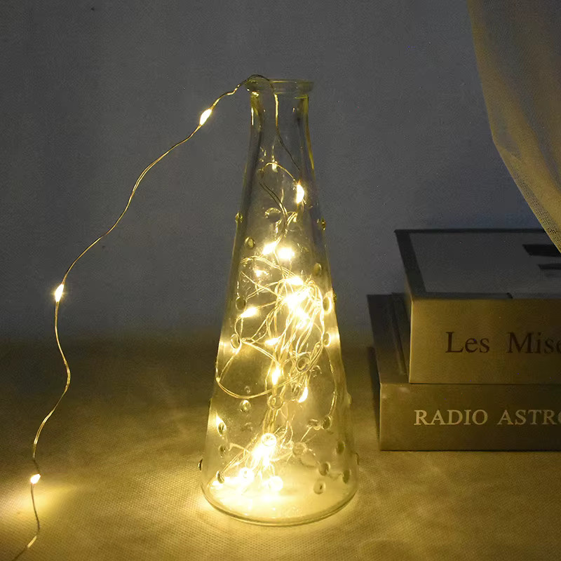 ZQCXLD LED-Lichterkette aus Kupferdraht in Weiß und Gold für DIY-Dekorationen, Partys und Kinderzimmer - Bild 3