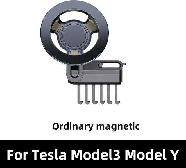 Magnetische Auto-Handyhalterung von TEEQ für Tesla Model 3 und Model Y zur Befestigung an der Mittelkonsole Lüftungsauslass, Schwarz - Bild 1