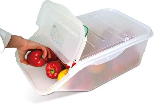 Stalgast Vorratsbehälter mit Deckel FIFO transparent, Volumen: 22,6 l, B: 56,5 cm, H: 20 cm, T: 20 cm - Bild 1