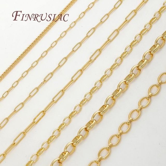 FINRUSIAC Kette, 18 Karat vergoldet, 1 Meter, Unisex - Bild 1