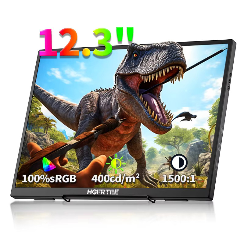 HGFRTEE Tragbarer 12,3-Zoll Monitor in Schwarz mit 3:2 Format, 400Cd/m² und 100 % sRGB für Gaming und als Zweitbildschirm für Mac, Phone, PS5, Xbox und Switch - Bild 7