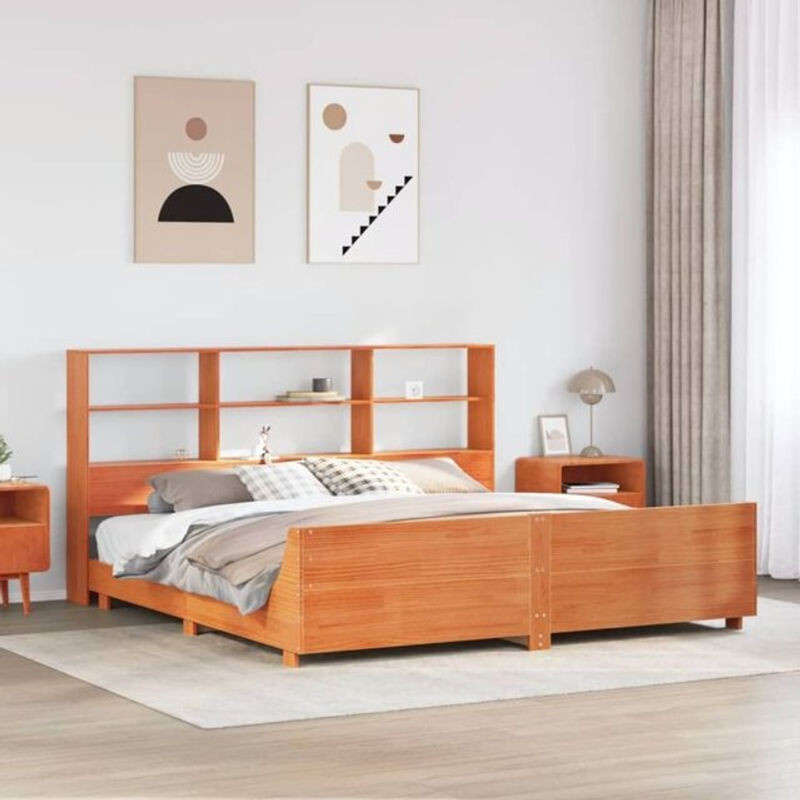 Massivholzbett aus Kiefer in Braun von VIDAXL im Landhausstil ohne Matratze - Bild 1
