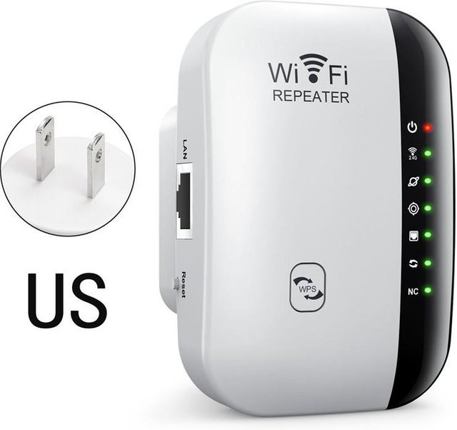 Meiteai-All WiFi Repeater 300Mbps High-Speed Signal Booster mit eingebauter Antenne und Ethernet/LAN-Anschluss in Weiß - Bild 1