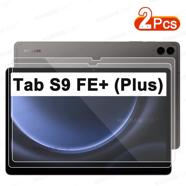 2 Stück Samsung Galaxy Tab S9 FE+ Plus 12,4 Zoll Displayschutz aus gehärtetem Glas, transparent, kratzfest - Bild 1