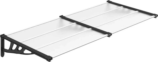 vidaXL Türvordach aus Polycarbonat in Schwarz und Transparent, B: 199 cm, H: 90 cm - Bild 1