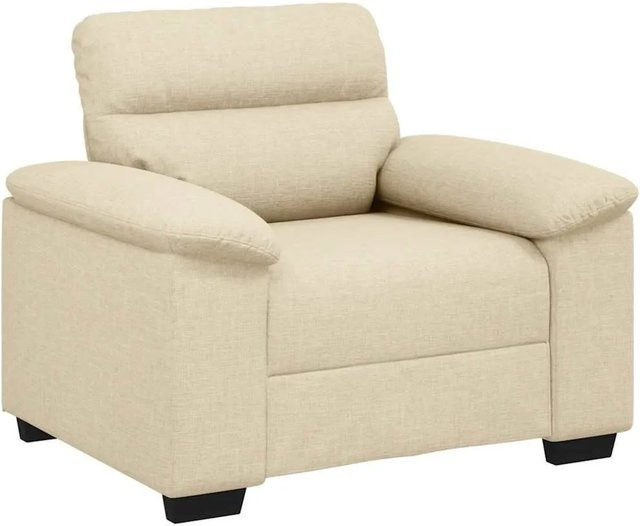 vidaXL Sessel in Beige aus Stoff mit Armlehnen, B/T/H: 100 x 81 x 84 cm - Bild 1