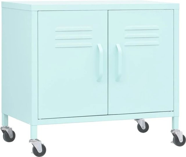 vidaXL Lagerschrank aus Stahl in Grün mit Regalböden und Scharniertüren, B/T/H: 60 x 35 x 56 cm - Bild 1