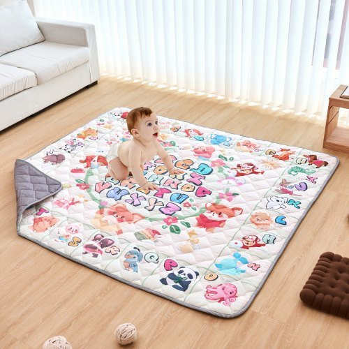 VEVOR Spielmatte für Babys und Kleinkinder, extra große faltbare Bodenmatte, rutschfest, wasserdicht und maschinenwaschbar, Mehrfarbig, B/T: 180 x 200 cm - Bild 1
