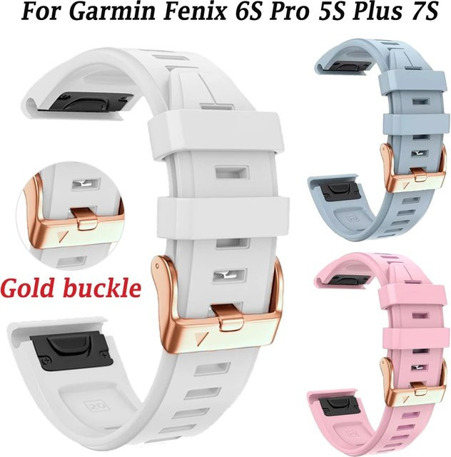 QCTOG Smartwatch Armband, Silikon, Roségold, 20 mm, Unisex - Bild 1