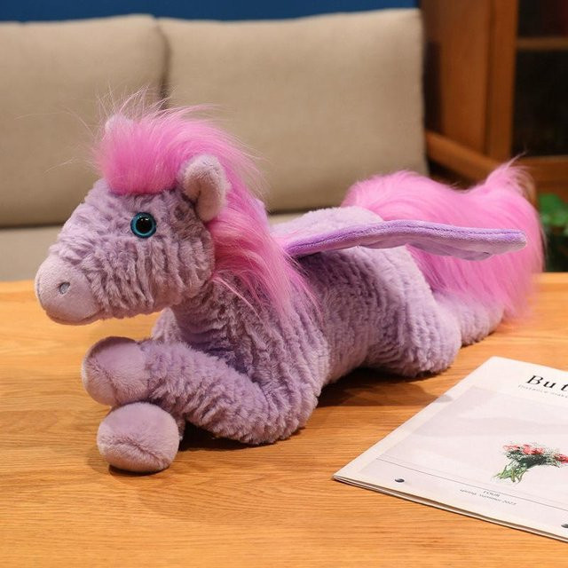 Yiran toy Fliegendes Pegasus Plüschtier, lila, 48cm - Bild 1