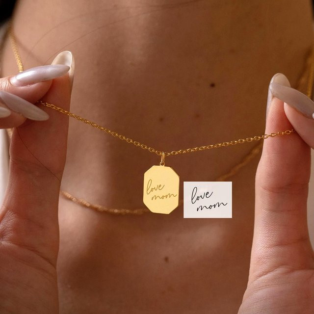 BAUTOBVC Halskette, Edelstahl, Gold, Unisex, achteckig - Bild 1