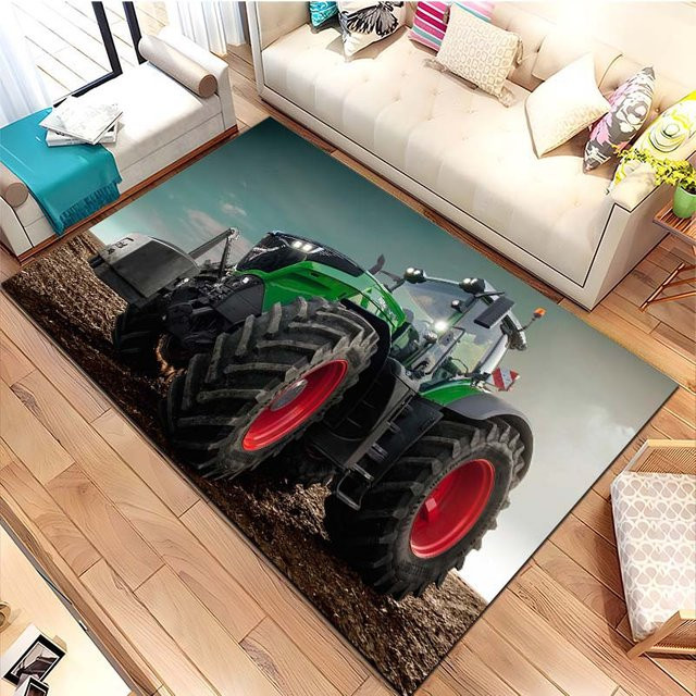 Warm Home Life Teppich mit Traktor-Motiv, rutschfest und waschbar, Polyester, B/B: 60 x 90 cm, Multicolour - Bild 1