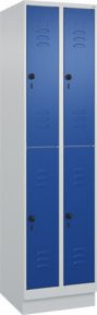 C+P Doppelstock-Spind Classic PLUS mit Sockel, 2 Abteile, Front RAL 5010 Enzianblau, H x B x T: 195 x 50 x 50 cm - Bild 1