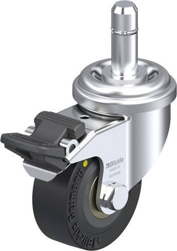 Blickle Lenkrolle LRA-VPA 50K-FI-EL-ES mit Feststeller, Rad-Durchmesser: 50 mm, Tragfähigkeit: 30 kg, Farbe: Schwarz/Silber - Bild 1