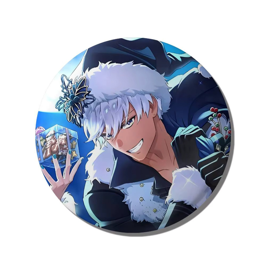 Obey Me Mammon Snap-in-Pins, Cartoon-Figur, rund, bunt - Bild 6