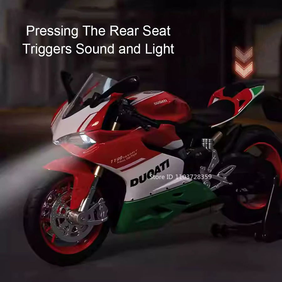 MAKEDA V4S Motorradmodell, Maßstab 1:12, mit Licht und Sound, Metall und Gummi - Bild 3