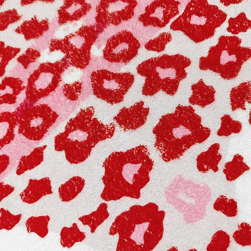 Facaishu Rosa Leoparden-Teppich mit Tiermuster aus Polyester für Schlafzimmer und Wohnzimmer - Bild 3