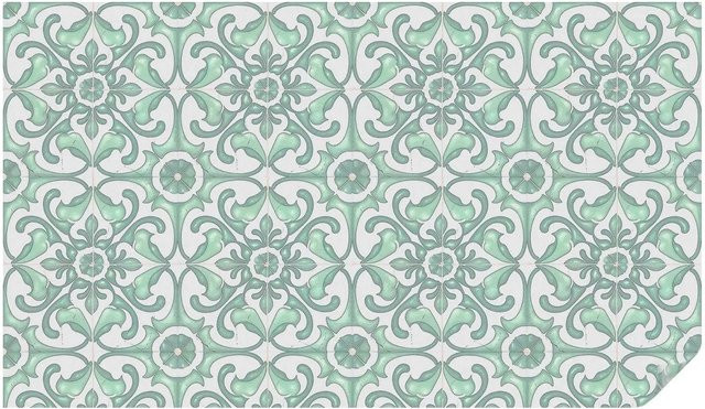 Tulup Buntglasfolie Grüne Symmetrie Selbstklebend Sichtschutz Fensterfolie B/H: 200 x 116 cm - Bild 1
