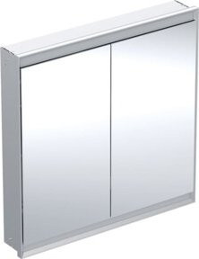 Geberit Spiegelschrank One mit 2 Türen in Silber, B/H/T: 90 x 90 x 15 cm, mit LED-Beleuchtung, Sensor-Schalter und Rasierersteckdose - Bild 1