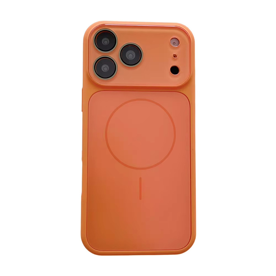 Xeber Schutzhülle mit mattem Glas und Objektivschutz für iPhone 17 16 15 14 13 Pro Max, MagSafe kompatibel, Stoßfest, Farbe: Orange - Bild 3