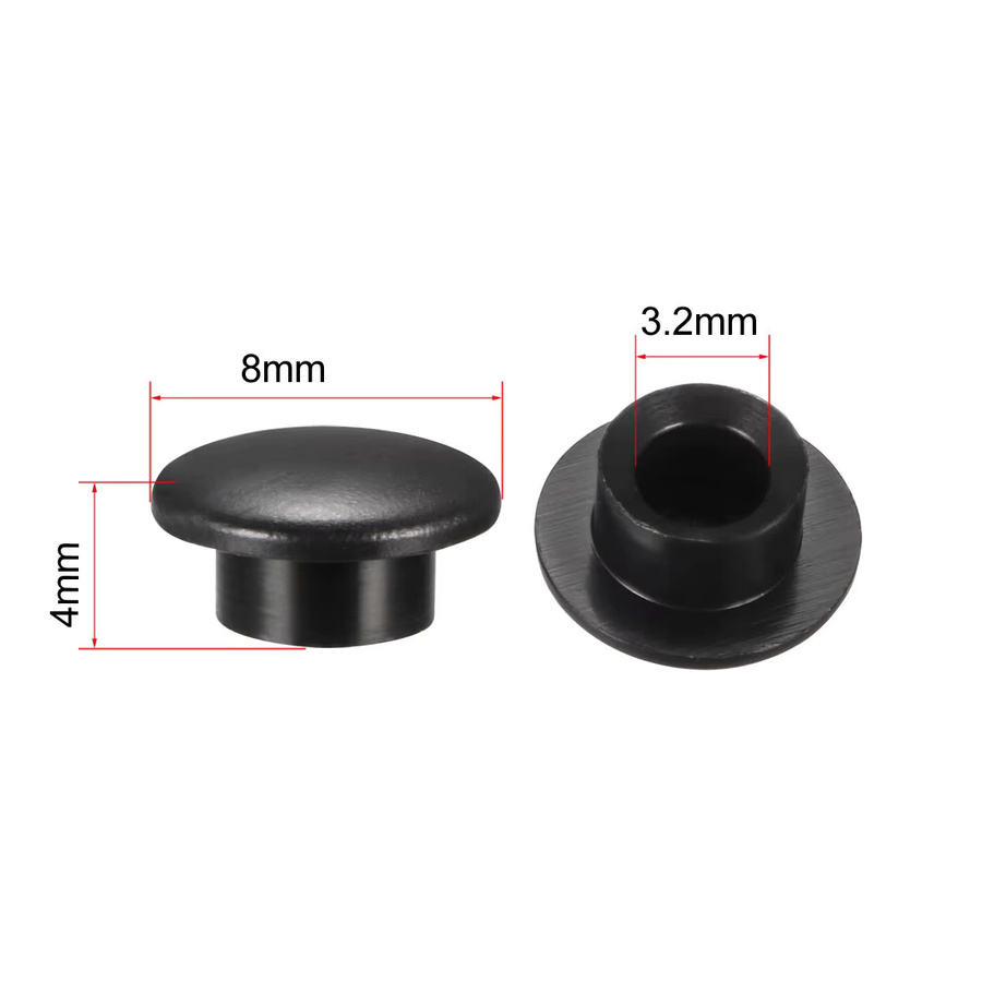 UXCELL 30 Stück Taktile Schalterkappen aus Kunststoff in Schwarz mit 3,2 mm Lochdurchmesser als Abdeckung für 6 x 6 Mikroschalter - Bild 2