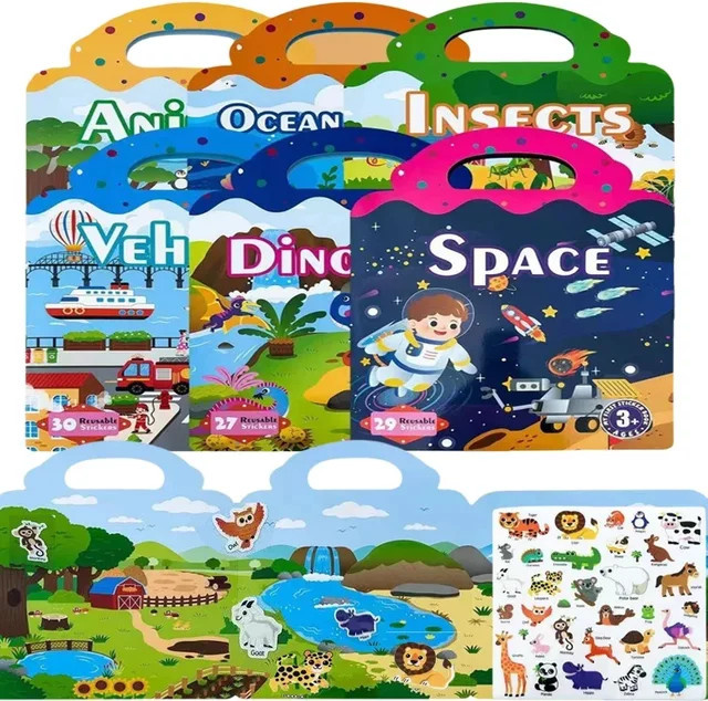 Datgo Wieder verwendbare Aufkleber Buch, Puzzle, ab 2 Jahre - Bild 1