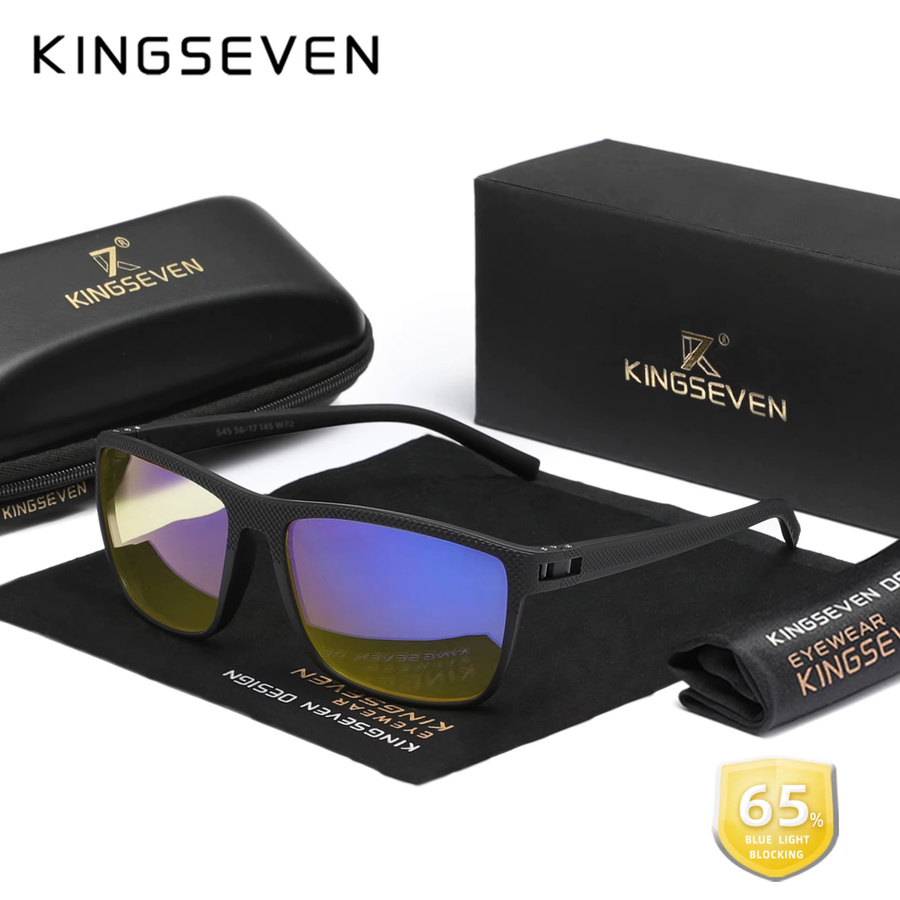 KINGSEVEN Korrektionsbrille, Unisex, Vollrand, Kunststoff, Schwarz, Blaulichtfilter - Bild 1