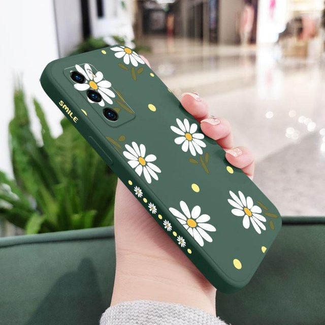 Sanfte Gänseblümchen Handyhülle aus Flüssigsilikon für Huawei P40 P50 P30 P20 Pro Lite Nova 5t Y7A Mate 40 30 20 Pro Lite in Grau - Bild 1