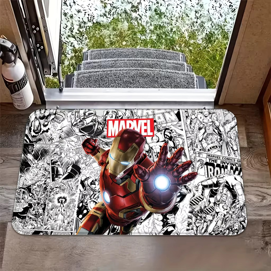 Beast Kingdom Marvel Iron Man Fußmatte mit Comic-Panel-Muster in Rot und Gold, B/T: 60 x 60 cm - Bild 4