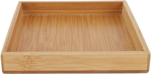 Rechteckiges Serviertablett aus Bambus im japanischen Stil von KaiSai, Farbe: Bambus, B/T/H: 19,3 x 19,3 x 3 cm - Bild 1