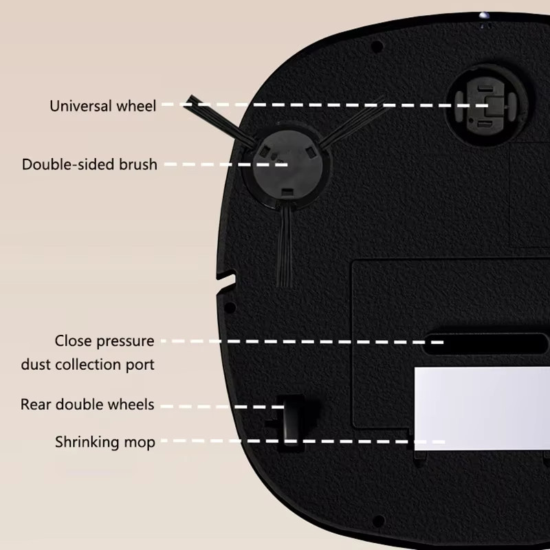 XMSJ 3-in-1 Roboter-Staubsauger mit Saug-, Wisch- und Sterilisationsfunktion in Schwarz oder Weiß - Bild 2
