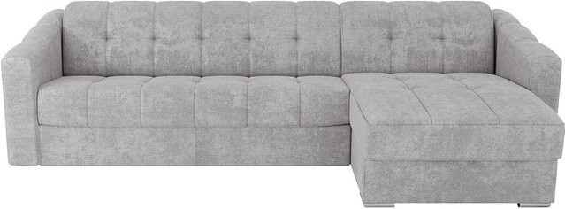 Vente-unique Schlafsofa Darielo in Hellgrau, L-Form, Polstersofa mit Stoffbezug, Breite: 275 cm, Liegefläche: 140 x 200 cm - Bild 1