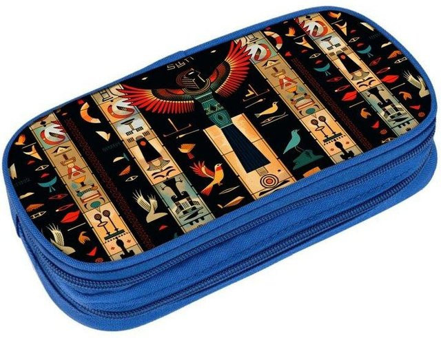 Fancy Style Studio Multifunktionales doppelwandiges Federmäppchen mit Ägyptischen Hieroglyphen Print in Multicolour - Bild 1