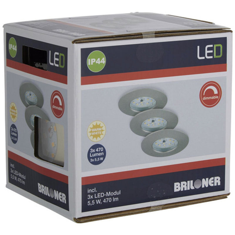 BRILONER LED-Einbauleuchte ATTACH in Silberfarben inklusive Leuchtmittel für warmweißes Licht - Bild 3