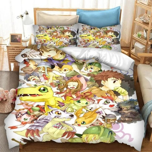 Digimon Adventure Bettwäscheset für Kinder und Erwachsene, mehrfarbig, B/H: 135 x 200 cm - Bild 1