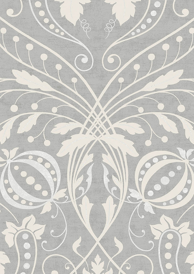 Lewis & Wood Tapete Chateau in Silver und Grey mit floralem und botanischem Design - Bild 1