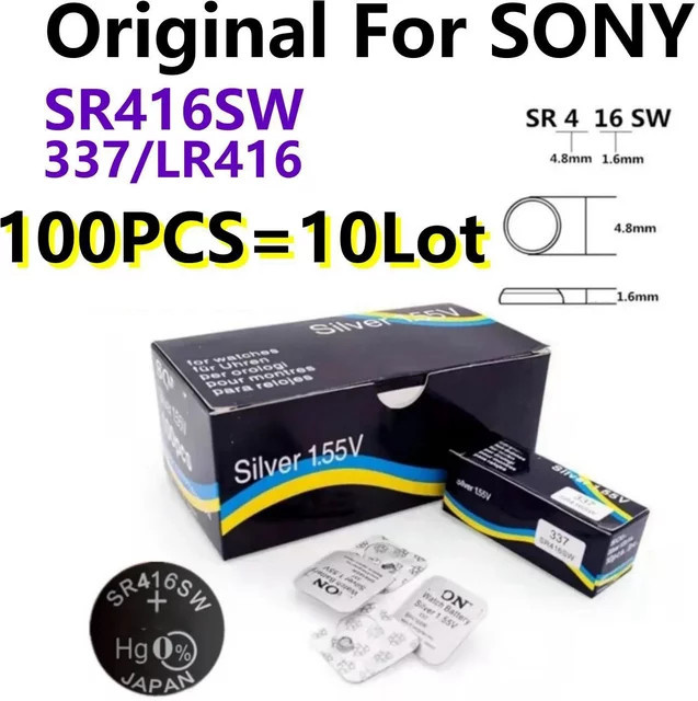 Sony SR416SW Knopfzellen 1,55 V Silber 100 Stück - Bild 1