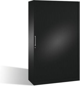 C+P Aktenschrank Asisto mit Rollladen in Schwarzgrau, 5 Ordnerhöhen, höhenverstellbare Regalböden, H: 198,0 cm, B: 120,0 cm, T: 43,5 cm - Bild 1