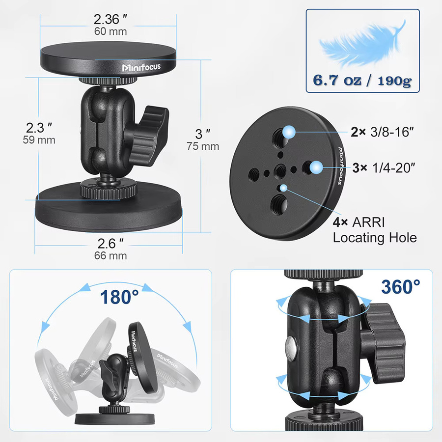 MINIFOCUS Dualer magnetischer Handyhalter mit doppeltem Kugel-Seitenmagnet für MagSafe, iPhone und Android Smartphones, Schwarz - Bild 5