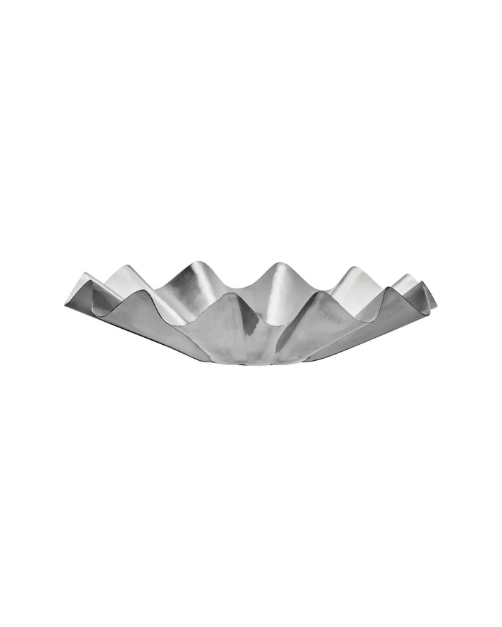 House Doctor Schale Flood Gebürstet Silber Metall Durchmesser: 35 cm - Bild 1