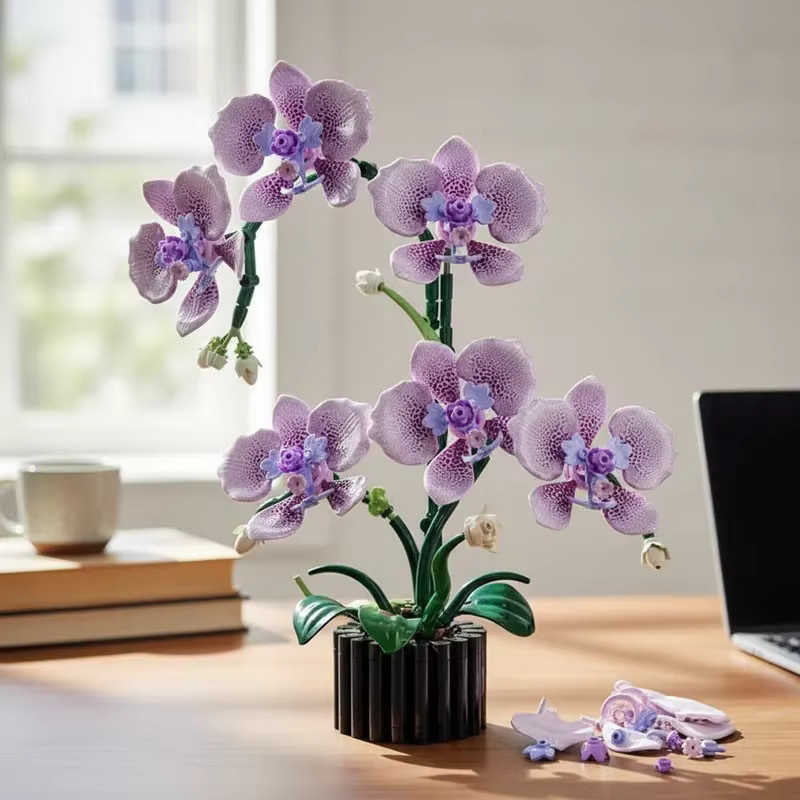 HUATEC Orchideen-Baustein-Satz, Lila, 619 Teile - Bild 3