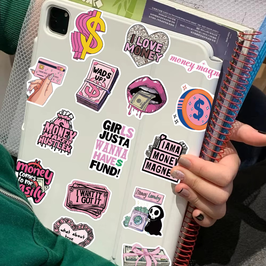 50 Stück PickJoy Geld-Graffiti Vinyl Aufkleber wasserfest, Mehrfarbig - Bild 4