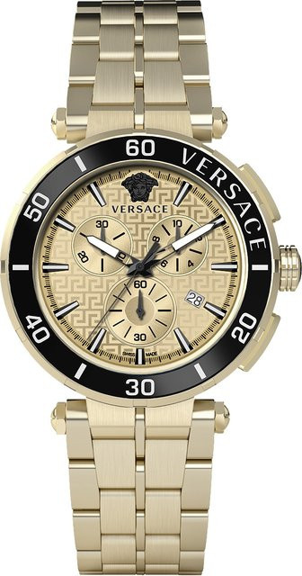 Versace Chronograph, Edelstahl, Gold, Quarz, 45 mm, Herren - Bild 1