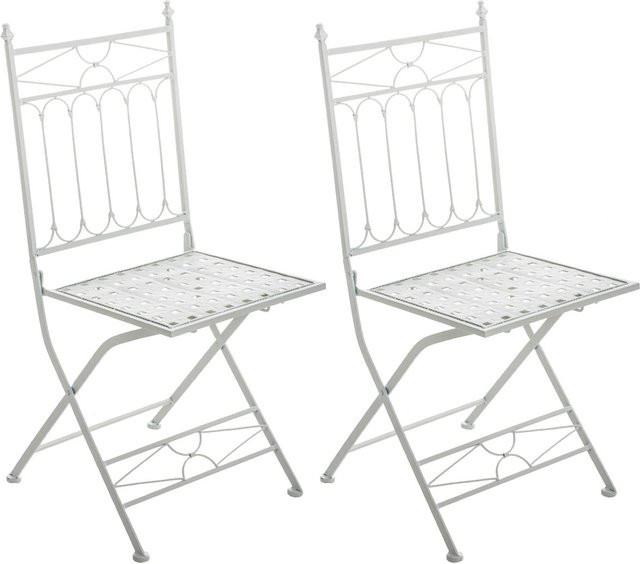 2er Set Klappstühle TPFLiving Asiri in Weiß mit Textilene-Bezug für Garten und Balkon - Bild 1